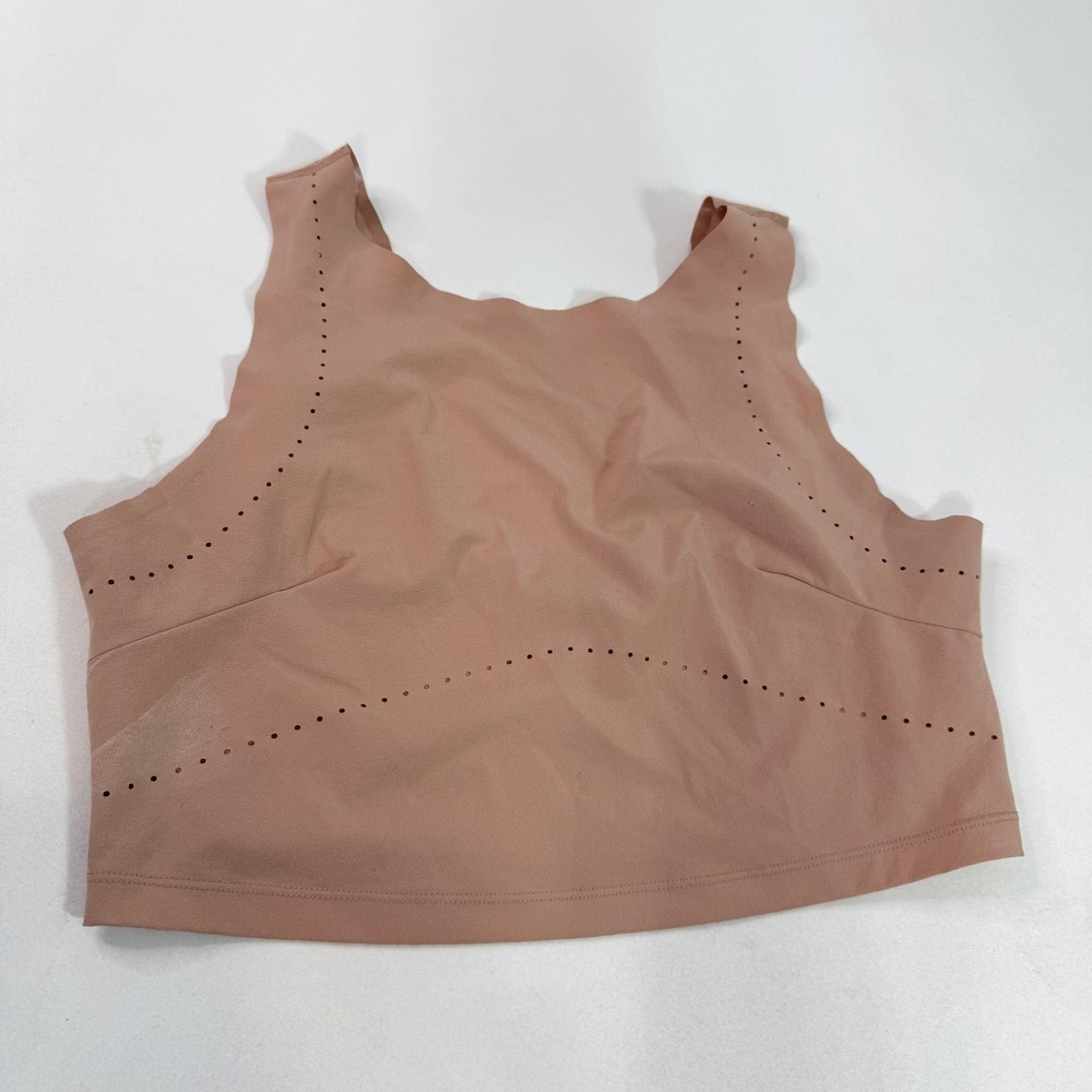 Nike Sports Bra Womens Medium Pink Longline Laser Cut Ventilated AR6475-605